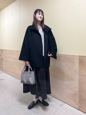 「アイテム（その他アウター、ブラック系）」を使った、murayamaさん（レディース・170cm）の秋コーディネート