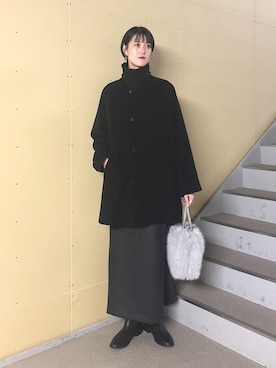 「アイテム（ピーコート）」を使った、murayamaさん（レディース・170cm）の冬コーディネート