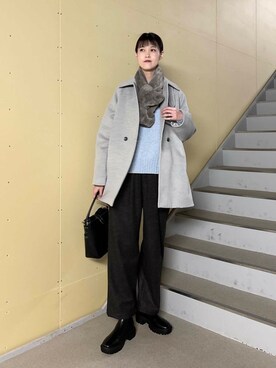「アイテム（ストール/ショール）」を使った、murayamaさん（レディース・170cm）の秋コーディネート