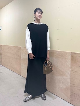 「ブルベ冬×秋カラーコーデ」｜murayamaさん（レディース・170cm）の秋コーディネート