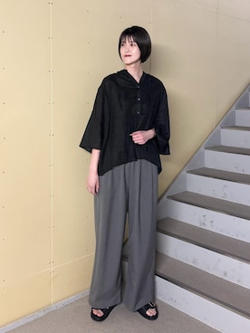 「リネン」｜murayamaさん（レディース・170cm）の春コーディネート