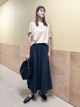 「URBAN RESEARCH DOORS（アーバンリサーチドアーズ）のコクーンシルエットプルオーバー（Tシャツ/カットソー）」を使った、murayamaさん（レディース・170cm）の夏コーディネート