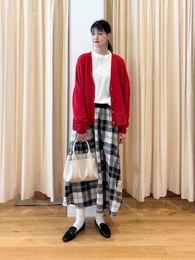 「URBAN RESEARCH DOORS（アーバンリサーチドアーズ）のピンタックフリルスタンドカラーブラウス（シャツ/ブラウス）」を使った、murayamaさん（レディース・170cm）の冬コーディネート