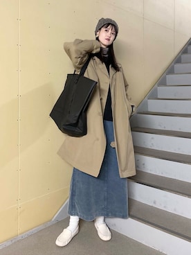 「冬の差し色コーデ」｜「アイテム（スウェット）」を使った、murayamaさん（レディース・170cm）の冬コーディネート