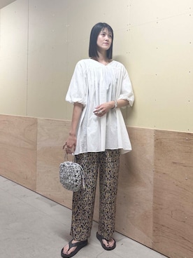 「アイテム（チュニック）」を使った、murayamaさん（レディース・170cm）の夏コーディネート
