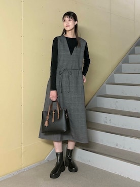 「ブルベ冬×秋カラーコーデ」｜murayamaさん（レディース・170cm）の秋コーディネート