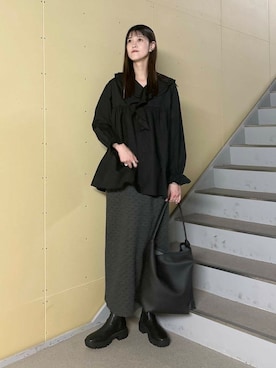 「アイテム（ステンカラーコート）」を使った、murayamaさん（レディース・170cm）の秋コーディネート