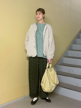 「春カラー」｜「アイテム（ノーカラージャケット）」を使った、murayamaさん（レディース・170cm）の春コーディネート