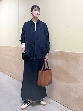 「RODE SKO（ロデスコ）のワンハンドル3WAYバッグ（ハンドバッグ）」を使った、murayamaさん（レディース・170cm）の秋コーディネート