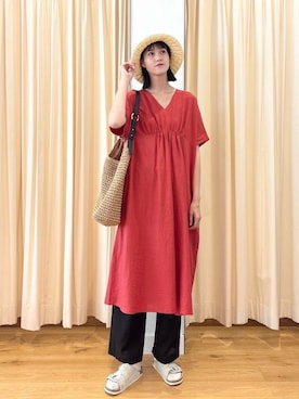 「アイテム（ワンピース）」を使った、murayamaさん（レディース・170cm）の夏コーディネート
