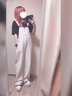 「rps（アールピーエス）のアイテム（オールインワン・サロペット）」を使った、「 ねむる 」さん（レディース・156cm）の秋コーディネート