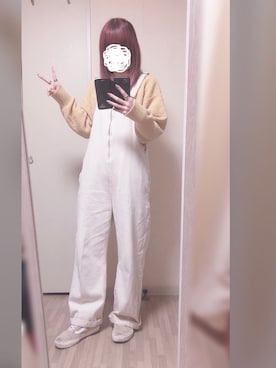 「rps（アールピーエス）のアイテム（オールインワン・サロペット）」を使った、「 ねむる 」さん（レディース・156cm）の冬コーディネート