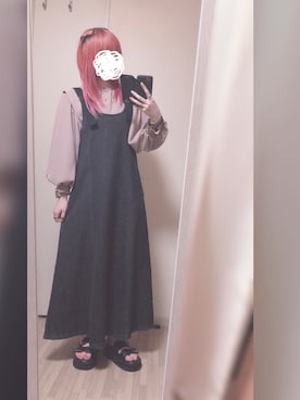 「Bou Jeloud（ブージュルード）のアイテム（ジャンパースカート）」を使った、「 ねむる 」さん（レディース・156cm）の夏コーディネート