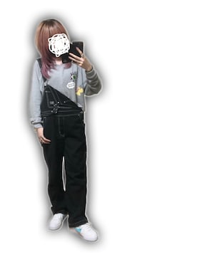 「ホワイトスニーカー」｜「アイテム（サロペット/オーバーオール）」を使った、「 ねむる 」さん（レディース・156cm）の夏コーディネート