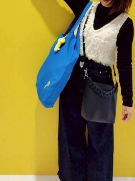 「GU（ジーユー）のアイテム（ベルト）」を使った、かおりさん（レディース・154cm）の春コーディネート