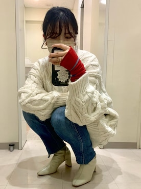 「Anna Kerry（アンナケリー）のアイテム」を使った、マさん（レディース・162cm）の冬コーディネート