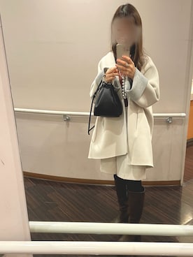 「Doux archives（ドゥアルシーヴ）のアイテム（ノーカラーコート）」を使った、jolieさん（レディース・162cm）の冬コーディネート