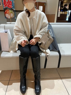 「ブーツイン」｜「アイテム（その他アウター）」を使った、jolieさん（レディース・162cm）の冬コーディネート