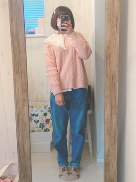 「merry jenny（メリージェニー）のアイテム（カバーオール）」を使った、Hidemi さん（レディース・153cm）の冬コーディネート