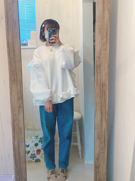 「merry jenny（メリージェニー）のアイテム（カバーオール）」を使った、Hidemi さん（レディース・153cm）の冬コーディネート