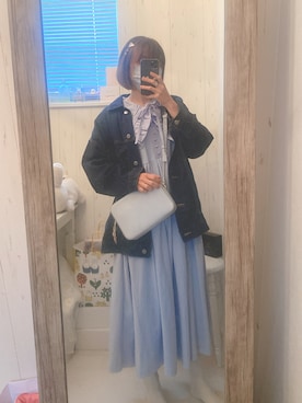 「LILY BROWN（リリーブラウン）のアイテム（デニムジャケット）」を使った、Hidemi さん（レディース・153cm）の春コーディネート