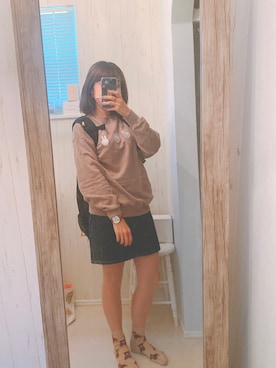 「Lee（リー）のアイテム（デニムスカート）」を使った、Hidemi さん（レディース・153cm）の秋コーディネート