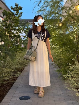 「アイテム（サングラス）」を使った、Mさん（レディース・156cm）の秋コーディネート