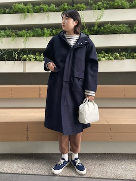 「バスクシャツ」｜「アイテム（その他アウター）」を使った、rinaさん（レディース・172cm）の秋コーディネート
