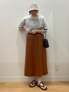 「KBF（ケイビーエフ）のバケットミニBAG（ショルダーバッグ）」を使った、rinaさん（レディース・172cm）の夏コーディネート