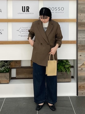 「アイテム（その他アウター、ブラウン系）」を使った、rinaさん（レディース・172cm）の秋コーディネート