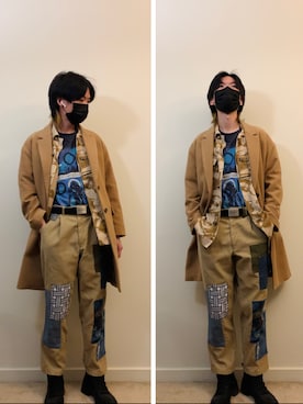 「古着」｜「アイテム（ダッフルコート）」を使った、LuLuさん（メンズ・170cm）の冬コーディネート