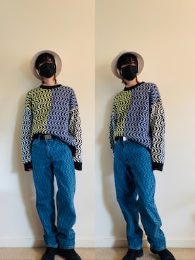「THE RAGGED PRIEST（ザ・ラギド・プリースト）のアイテム（ニット/セーター）」を使った、LuLuさん（メンズ・170cm）の春コーディネート