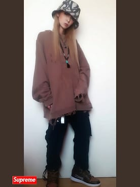 「DANKE SCHON（ダンケシェーン）のアイテム（帽子）」を使った、Cocoさん（レディース・153cm）の秋コーディネート