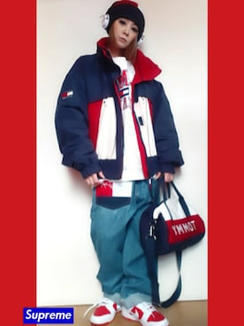 「TOMMY HILFIGER」｜「アイテム（ジャケット/アウター）」を使った、Cocoさん（レディース・153cm）の冬コーディネート