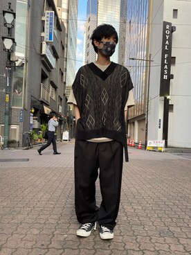 「Danke schon」｜「アイテム（スラックス）」を使った、KAWAKITA SHOICHIさん（メンズ・175cm）の夏コーディネート
