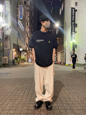 「KaneZ（ケインズ）のアイテム（Tシャツ/カットソー）」を使った、KAWAKITA SHOICHIさん（メンズ・175cm）の夏コーディネート