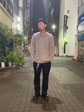 「WHITELAND（ホワイトランド）のアイテム（ニット/セーター）」を使った、KAWAKITA SHOICHIさん（メンズ・175cm）の秋コーディネート