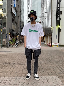 「L.H.P（エルエイチピー）のアイテム（トップス）」を使った、KAWAKITA SHOICHIさん（メンズ・175cm）の夏コーディネート