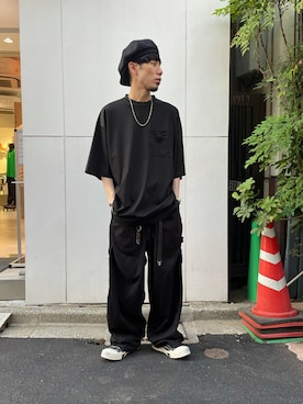 「Yohji Yamamoto（ヨウジヤマモト）のアイテム」を使った、KAWAKITA SHOICHIさん（メンズ・175cm）の夏コーディネート