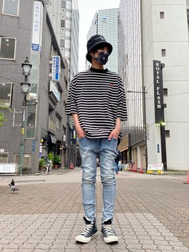 「L.H.P Private Brand（エルエイチピープライベートブランド）のアイテム」を使った、KAWAKITA SHOICHIさん（メンズ・175cm）の夏コーディネート
