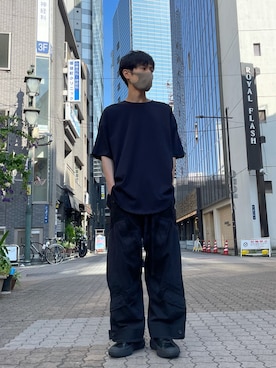 「A4A（エーフォーエー）のA4A/エーフォーエー/40s強撚糸ラウンドTシャツ（Tシャツ/カットソー）」を使った、KAWAKITA SHOICHIさん（メンズ・175cm）の夏コーディネート