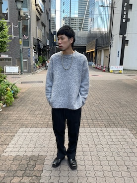 「WHITELAND（ホワイトランド）のアイテム（ニット/セーター）」を使った、KAWAKITA SHOICHIさん（メンズ・175cm）の秋コーディネート