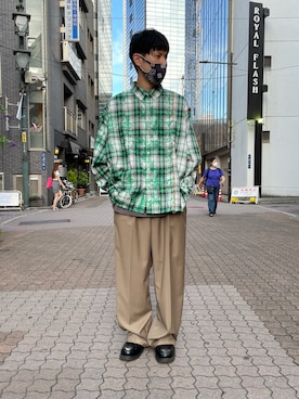 「Danke schon」｜「アイテム（スラックス）」を使った、KAWAKITA SHOICHIさん（メンズ・175cm）の夏コーディネート