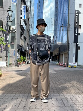 「Danke schon」｜「アイテム（スラックス）」を使った、KAWAKITA SHOICHIさん（メンズ・175cm）の夏コーディネート