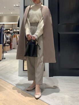 「テチチ(Te chichi)」｜「アイテム（ノーカラーコート）」を使った、AiRiさん（レディース・160cm）の秋コーディネート