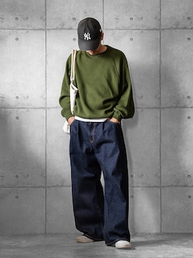 「NEW ERA（ニューエラ）のアイテム」を使った、しゅんたろーさん（メンズ・177cm）の秋コーディネート