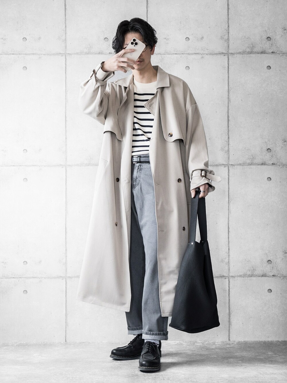 イッチ ITTI レザー シボ革 バケットトートバッグ　黒 ITTI × styling/ / EXCLUSIVE ITEM (イッチ × スタイリング