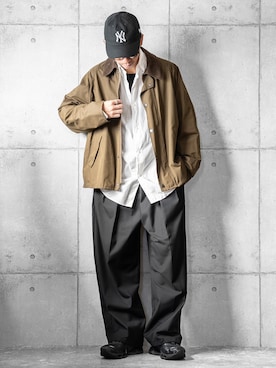 「アイテム（帽子）」を使った、しゅんたろーさん（メンズ・177cm）の秋コーディネート