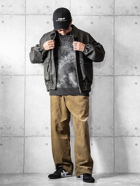 「アイテム（キャップ）」を使った、しゅんたろーさん（メンズ・177cm）の秋コーディネート