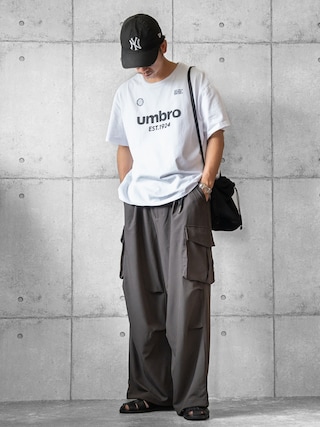 「UMBRO(アンブロ)の【UMBRO】【ユニセックス】綿100%サッカーTシャツ 【アンブロ/umbra/UNDOVE限定/UNDOVEオリジナル/UVカット/吸水速乾/ストレッチ/ユニT】(Tシャツ/カットソー)」を使った、しゅんたろーさん(メンズ・177cm)の夏コーディネート